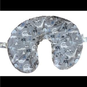 Boppy Pillow Cover Cotton Boys Gray Neutral Dinosaurs Dino Cover Only